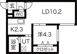 Gracias北12条【1階】の間取り