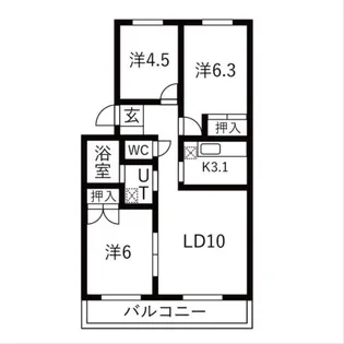 グランベルサ【5階】の間取り
