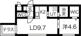レジーナ南4条【1階】の間取り