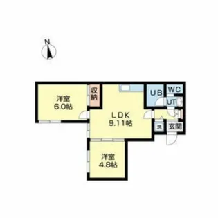 αNEXT札幌第7【2階】の間取り
