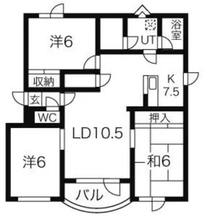 サンパーク北36【401号室】の間取り