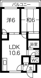 メゾン16条【201号室】の間取り