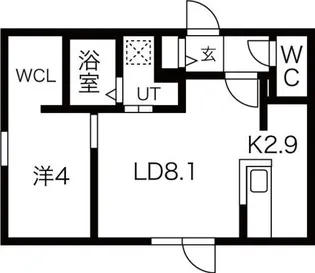 Livease N33(リヴィースエヌ33)【4階】の間取り