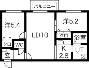 COCORO+【103号室】の間取り