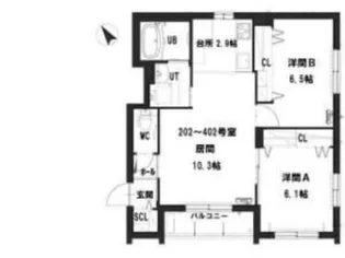 グランメール スカイ プレミアム札幌【3階】の間取り