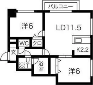 ノルテブリッサ24ロード【8階】の間取り