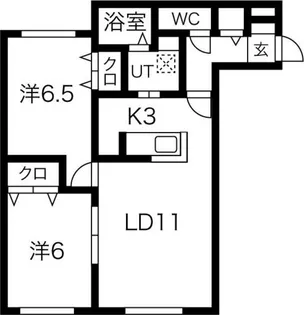 モンレーヴ北27【203号室】の間取り