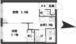 グランメール新道東駅Ⅱ【2階】の間取り
