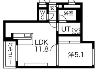 グランオルセー北大前【3階】の間取り