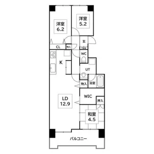 クリーンリバー桑園駅前1号棟【904号室】の間取り