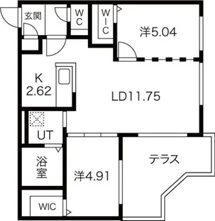 ラピスブラオ東区役所前【1階】の間取り