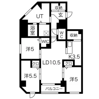 フランセレジデンシア スイート南麻生【S401号室】の間取り