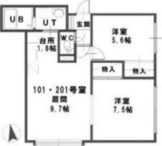 ルミエ-ル9【2階】の間取り