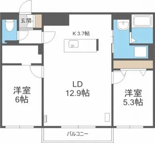 チリエージョノルド【3階】の間取り