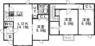 パルクアベニールV【1階】の間取り