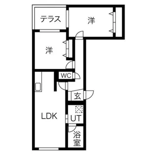 パティオス南あいの里【1階】の間取り