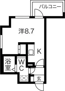 アストリア北大前【8階】の間取り