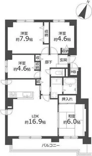 ラポール桑園駅前A棟【2階】の間取り