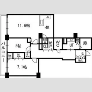 知事公館前タワーレジデンス【27階】の間取り