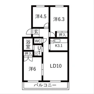 グランベルサ【4-501号室】の間取り