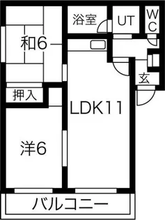 グランベルサ【1-101号室】の間取り