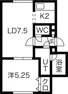 オカップS【203号室】の間取り