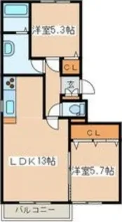 アルパインローズⅡ【301号室】の間取り