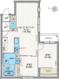 エフュート北19条【3階】の間取り