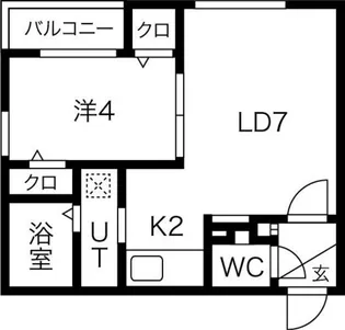 ラフィーネN26ウエスト【4階】の間取り