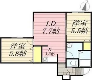 メゾンクー・ドゥ・クール【4階】の間取り