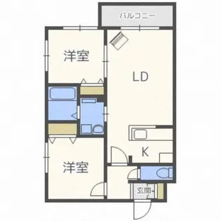 グランディールN21West【3階】の間取り