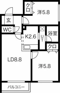 ROSE WOOD【503号室】の間取り