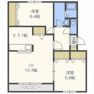 グランドール瑞穂【1階】の間取り