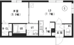 クルタ東区役所前【3階】の間取り