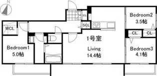 ラグランジュ元町【2階】の間取り