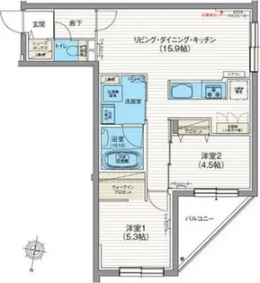 エフュート北19条【3階】の間取り