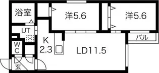 グランディーヴァ【5階】の間取り