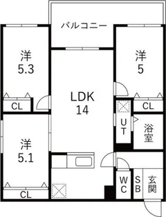 メニーズコート栄南プレミア【5階】の間取り