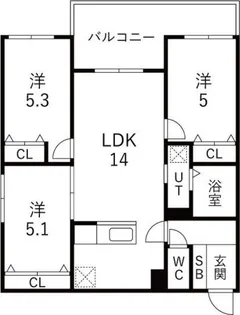 メニーズコート栄南プレミア【4階】の間取り