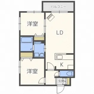 グランディールN21WEST【2階】の間取り