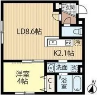 FUTABA SQUARE N21【1階】の間取り