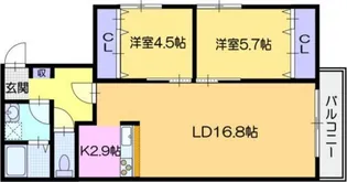 コルブイースト【2階】の間取り