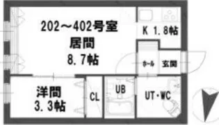 グランメール北11条【3階】の間取り