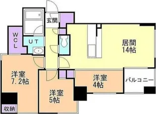【分譲賃貸】ラ・クラッセ札幌ステーションリミテッド【8階】の間取り