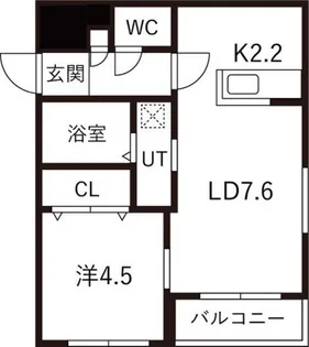 グランディーN22【203号室】の間取り