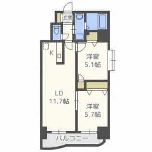 さくらハイツ2【10階】の間取り