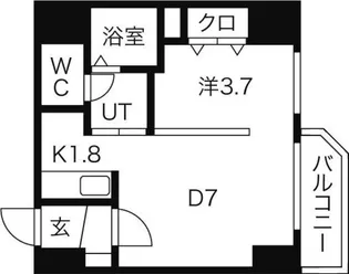 レジデンスタワー札幌【10階】の間取り