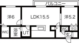 グラヴィータN41(北41東4MS)【4階】の間取り