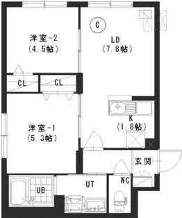 ビアンカ麻生【2階】の間取り