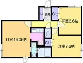 ラ・カーサフェリーチェ【2階】の間取り